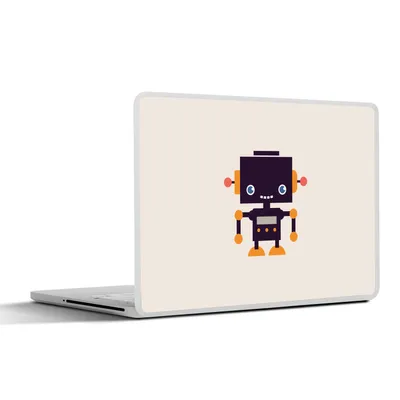 Produktbild von MuchoWow® Laptop Aufkleber Sticker Cover Roboter - Antenne - Orange - Beige - Kind - Kinder 25x18 cm - Laptop-Deko