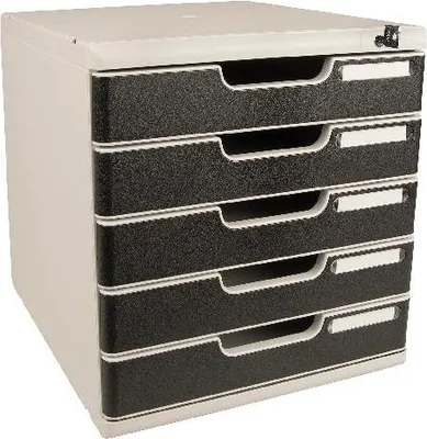 Produktbild von Exacompta 331014D Schubladenbox MODULO A4, 5 abschließbare Schubladen - Schwarz