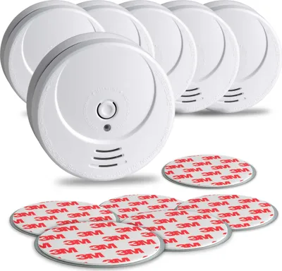 Produktbild von 6x Rauchmelder 10 Jahre Batterie inkl. Magnethalter, EN 14604 Feuermelder SEBSON
