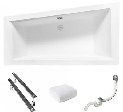 Produktbild von Aqua For You | Besco Badewanne Intima - Eckbadewanne – 160x90 Cm - Antibakterielle Beschichtung - Mit Siphon Und Füßen - Acryl