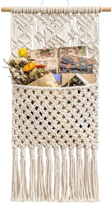 Produktbild von 1Pcs Makramee Wandbehang Boho Deko Chic Gewebte Wandteppich - Schöne Wohnungs-Schlafzimmer-Hochzeit-Apartment-Raumdekoration Home Decor