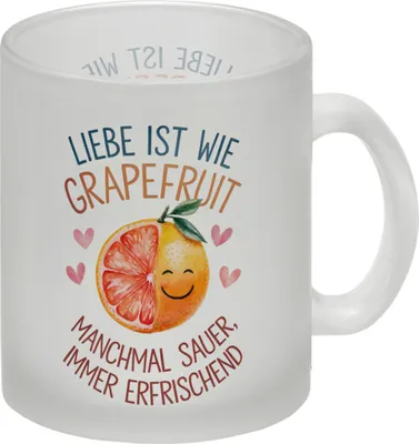 Produktbild von Grapefruit Glas Tasse Liebe ist erfrischend