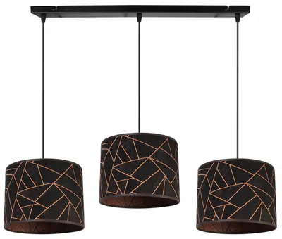 Produktbild von Kronleuchter Pendelleuchte mit Kupfer Muster – Moderne Hängelampe mit Lampenschirm, Deckenlampe für Wohnzimmer und Esszimmer