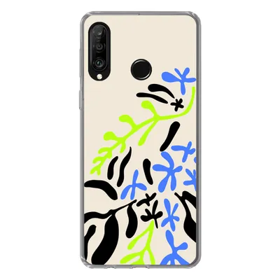 Produktbild von MuchoWow® Handyhülle Schutzhülle Hülle für Huawei P30 Lite Blatt - Abstrakt - Muster Silikon Softcase Handy Hülle - Handyhülle