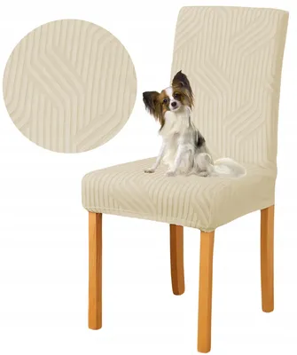 Produktbild von Stuhlhusse - Kaschmir Beige Zopfmuster - Universeller Stuhlbezug - Passend für Henriksdal - Waschbar