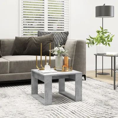 Produktbild von The Living Store Beistelltisch Betongrau 50x50x35 cm Holzwerkstoff