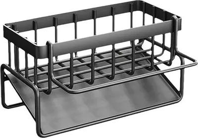 Produktbild von Küchenspülenorganisator, Schwammhalter mit automatischer Abtropfschale, Seifenspender, Caddy-Organizer mit abnehmbarem Geschirrtuchhalter zur Aufbewahrung von Schwamm, Bürste,