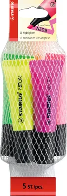 Produktbild von Textmarker - STABILO NEON - 5er Pack - gelb, grün, orange, pink, magenta