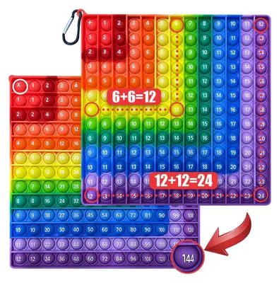 Produktbild von Pop-it Spielzeug Fidget Toy Zappelspielzeug - Doppelseitig - Regenbogen - 20 x 20 cm