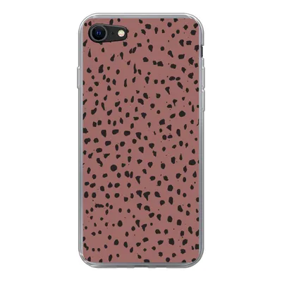 Produktbild von MuchoWow® Handyhülle Schutzhülle Hülle für iPhone 7 Polka dots - Muster - Schwarz Silikon Softcase Handy Hülle - Kartenhalter