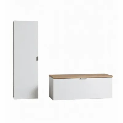 Obrázek produktu pro Sada koupelnového nábytku KOBE 80 cm, bílá, lesklý dub sonoma, koupelnový nábytek, sada koupelnového nábytku