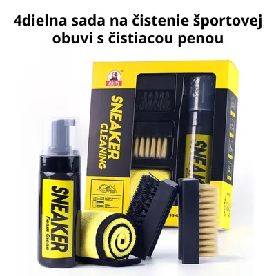 Obrázok produktu pre 4-dielna súprava na čistenie tenisiek - kefy a handrička z mikrovlákna - bez potreby vody - na biele topánky, čižmy a tenisky