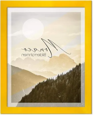 Produktbild von Posterhängesystem - Wisselbare Posterhaken - Fotos an der Wand - Schmal Profil - 60x84 cm - Gelb