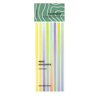 Produktbild von Ordinate-Sonnenglanz Farbenrauch Lange Sticky Notes | Haftnotizen Tabs | Streifen zum highlighten | Textmarker | Lesezeichen