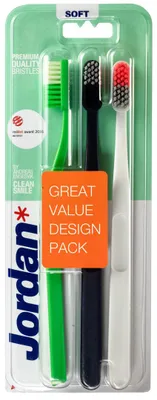 Productafbeelding van Jordan Tandenborstel Clean Smile Soft 3-pack (3 stuks)