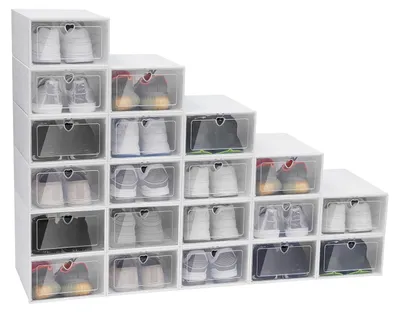Productafbeelding van Stapelbare Schoenendozen met Deksel, Set van 20