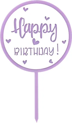 Produktbild von Oblique Unique Torten Topper Kuchen Muffin Cupcake Aufsatz Happy Birthday Kinder Geburtstag Jubliäum Deko - lila