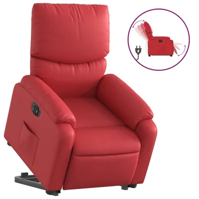 Produktbild von Relaxsessel mit Aufstehhilfe Elektrisch Rot Kunstleder