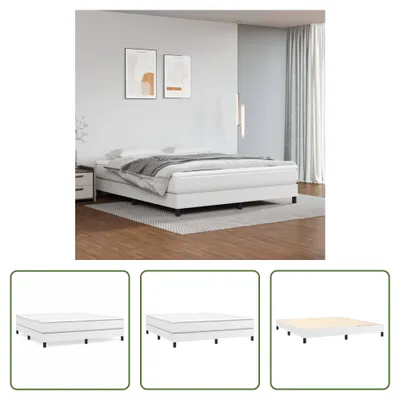 Produktbild von The Living Store Bettgestell Weiß 160x200 cm Kunstleder