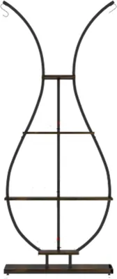 Image de Support pour plantes marguerites – Support pour fleurs en forme de vase – À plusieurs niveaux – Pour l'intérieur et l'extérieur abrité – Bambou et métal – Hauteur 181 cm