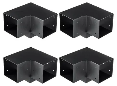 Productafbeelding van Verbindingsstuk, stalen constructie, 90° hoeksteun, zwart