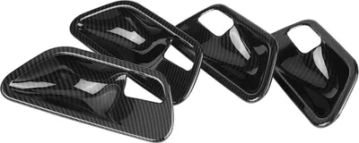 Image de Protection de la poignée, revêtement intérieur de porte résistant à l'usure, 4 pièces/set, style fibre de carbone, plastique ABS pour voiture