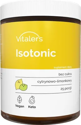 Produktbild von Vitaler's Isotonic – 250 g, Pulver, vegan, ohne Konservierungsstoffe, ohne Zucker, reine Zusammensetzung (250 g, Zitrone)