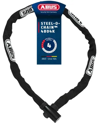 Productafbeelding van ABUS Kettingslot Steel-O-Chain 4804K – Fietsslot van speciaal staal – ABUS beveiligingsniveau 4 – 110 cm – Zwart