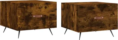 Produktbild von vidaXL Couchtische 2 Stk. Räuchereiche 50x50x40 cm Holzwerkstoff