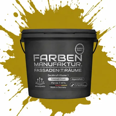 Produktbild von Farben Manufaktur Silikonharz-Fassadenfarbe – Currygelb RAL 1027 – 5 L
