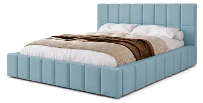 Produktbild von Polsterbett 160x200 mit Bettkasten - Bett Hellblau MARPUR