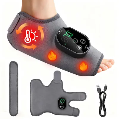 Produktbild von Beheizbares Fußmassagegerät kabellos, 3 Vibrationsmodi, 6 Heizstufen 45–70 °C, 3000 mAh, Fuß- & Knöchelmassage