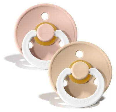 Productafbeelding van Bibs Glow Fopspeen 0-6 Maanden Vanilla/blush (2 stuks)