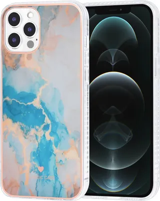 Produktbild von UNIQ Classic Case iPhone 12 Pro Max TPU Back Cover - Marble Blue