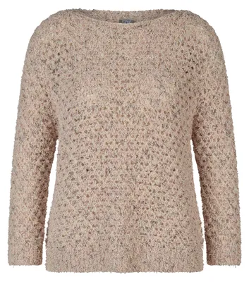Produktbild von Rabe Pullover mit Rundhalsausschnitt und 3/4-Ärmeln, Boucléstruktur, Rosa, Größe 48