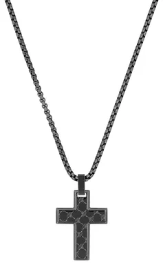 Produktbild von Joop! Herren Halskette 2038992 Anhänger Kreuz Edelstahl schwarz IP