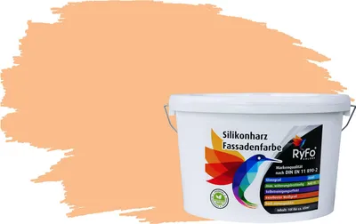 Produktbild von RyFo Colors Silikonharz Fassadenfarbe Lotuseffekt Trend Orangetöne Keramikorange 10l  - bunte Fassadenfarbe, weitere Orange Farbtöne und Größen erhältlich, Deckkraft Klasse 1