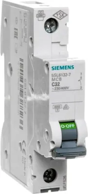 Produktbild von Siemens 5SL61327 Leitungsschutzschalter 230/400V 6kA 1p C 32A