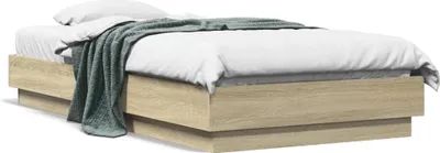 Productafbeelding van vidaXL Bedframe met LED-verlichting, Sonoma-eikenhout, 75x190 cm
