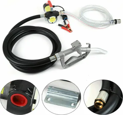 Image de pompe à gasoil 50L/min Auto-amorçante Pompe d'aspiration de fioul Pompe à carburant Pompe à fioul Pistolet automatique 175W