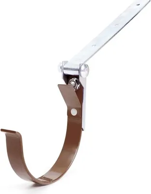Zdjęcie produktu dla BRYZA Metalowy hak rynnowy z przegubem Ø 75 mm, brązowy RAL 8017