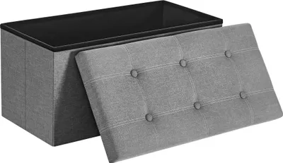 Produktbild von SONGMICS Sitztruhe,80L,bis 300kg,Sitzhocker Fassungsvermögen faltbar hellgrau
