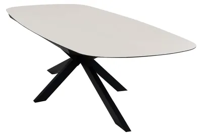 Produktbild von Ovaler Gartentisch Malaga | 280 x 115 cm | Schwarz & Cerra Vetro