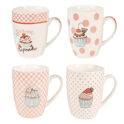 Immagine prodotto di Clayre & Eef Set di 4 tazze 300 ml Porcellana rosa