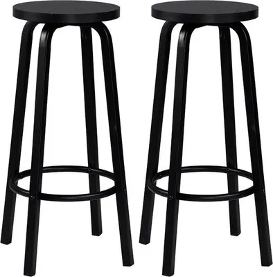 Immagine prodotto di Sgabello da bar Happyment Deluxe – Set da 2 – Sgabello da bar senza schienale – Nero – 30 x 30 x 72 cm – Black Friday – Regalo di Natale