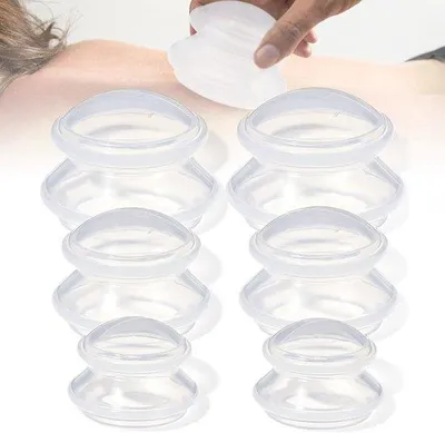 Produktbild von Massageaufsätze, Set mit 6 Stück – aus Silikon – gegen Cellulitis – für eine entspannende Massage