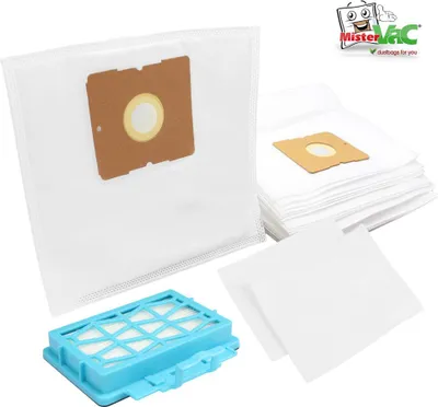 Produktbild von MisterVac 20 Stück Staubsaugerbeutel + Filter kompatibel mit Dirt Devil DD 7274 Rebel74 HE & DD