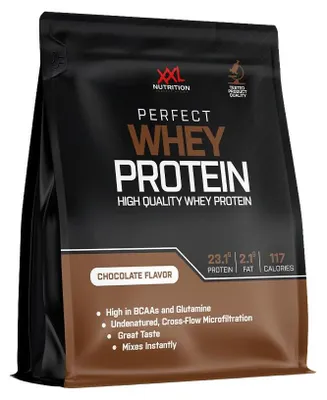 Produktbild von XXL Nutrition - Perfect Whey Protein - Eiweiss Pulver, Beste Qualität 100% reines Konzentrat, Mit EAA & BCAA - 78,5% Proteingehalt - Schokolade - 4000 Gramm