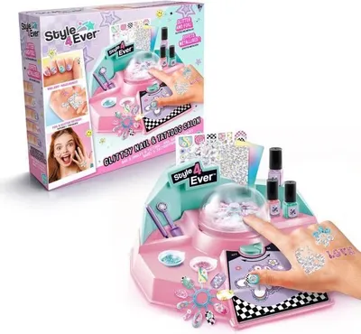 Image de Bar à Ongles et Tatouages Style 4 Ever Glittzy, Salon de Manucure Enfant, Paillettes, Vernis, Tatouages, OFG 345