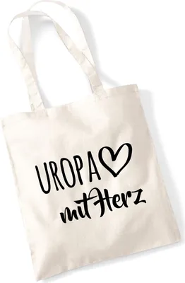 Produktbild von Huuraa Jutebeutel Uropa mit Herz 10 Liter Natural Baumwolle Tasche Geschenkidee